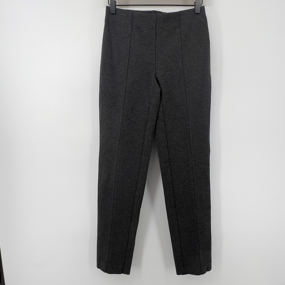 J. Jill Women XS Ponte Slim Leg Pull On Pants Charcoal Gray Stretch Comfort Work
